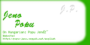 jeno popu business card